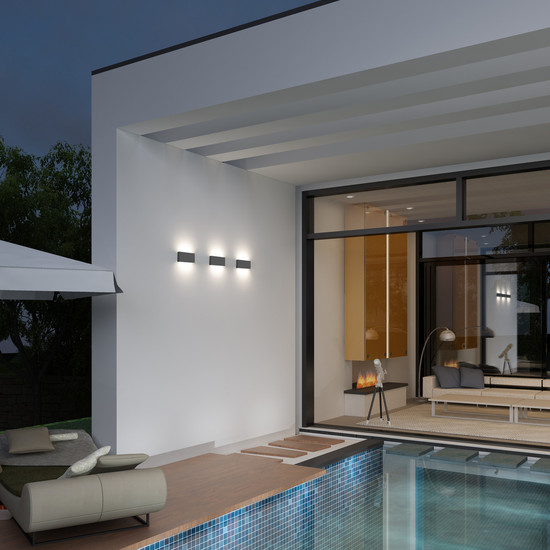 CMD LED Wandaußenleuchte 2x5W Warmweiss IP54 Anthrazit CMD-9070