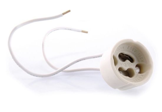 Deko-Light Fassung GU10 mit 15 cm Kabel, Keramik, Weiß, 150 mm, 1x max. 100W 100202