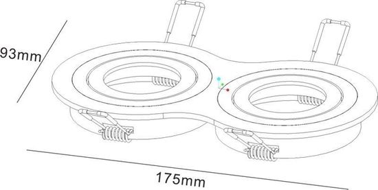 Deko-Light Deckeneinbauring, Mira, silber, 12V, GU5.3 MR16, 2x max. 35W 110009
