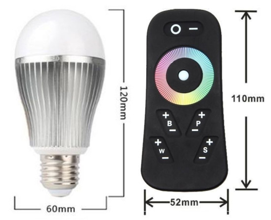 Deko-Light Leuchtmittel, LED E27 RF RGBW mit Fernbedienung, RGB + Warmweiß, E27 180136