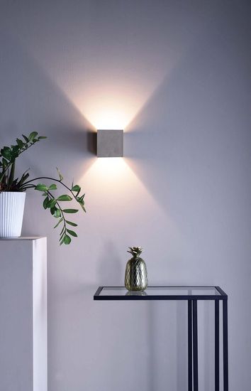 Deko-Light Wandaufbauleuchte Quinta II, Warmweiß, Beton, grau 341180