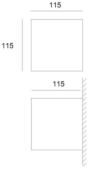 Deko-Light Wandaufbauleuchte Cube, G9, max. 25W, Beton, dunkelgrau 341184