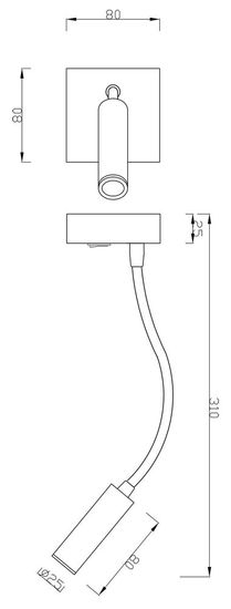 Deko-Light Wandaufbauleuchte Brahe I, Warmweiß, Alu, Schwarz 341237