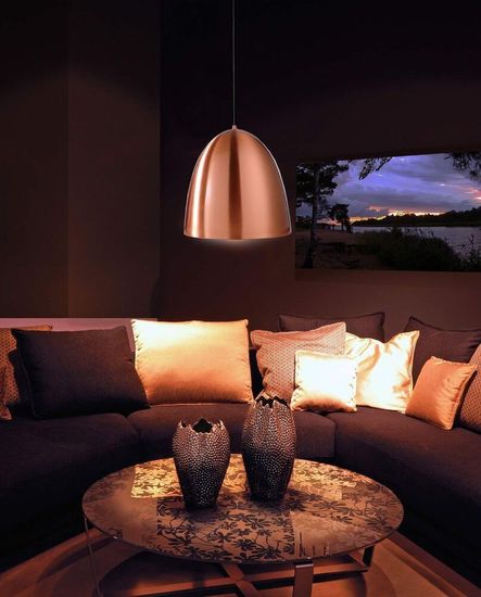 Deko-Light Pendelleuchte Bell, E27, max. 40W, Metall, kupferfarben 342052