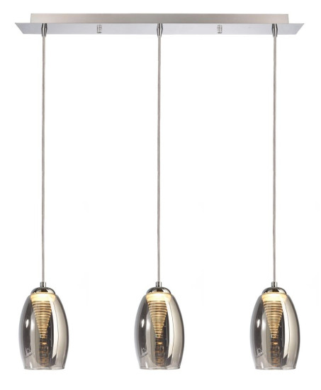 Deko-Light Pendelleuchte Electra, Warmweiß, Glas, silber, Chrom 342117