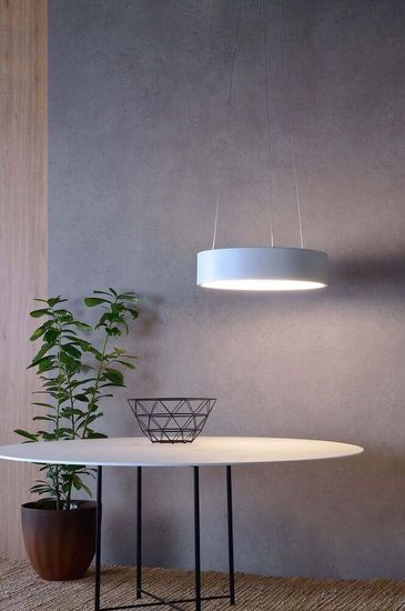 Deko-Light Pendelleuchte Sculptoris 45, Warmweiß, Aluminium, Signalweiß, matt 342122