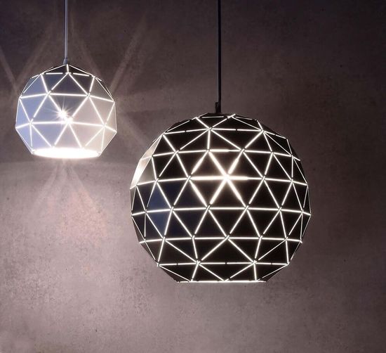 Deko-Light Pendelleuchte Asterope rund 500, E27, 3x max. 40W, Metall, schwarz, matt 342134