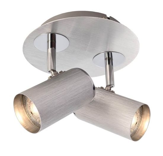 Deko-Light Deckenaufbauleuchte Indi II, GU10, 2x max. 50W, Alu, Silber 348086