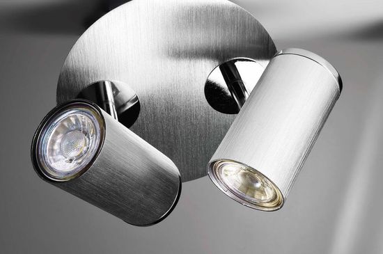Deko-Light Deckenaufbauleuchte Indi II, GU10, 2x max. 50W, Alu, Silber 348086