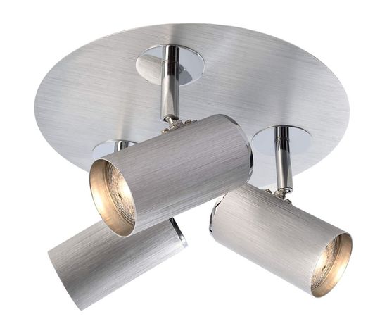 Deko-Light Deckenaufbauleuchte Indi III, GU10, 3x max. 50W, Alu, Silber 348087