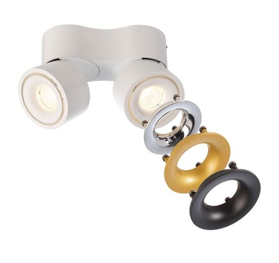 Deko-Light Deckenaufbauleuchte Uni II Mini Double, Warmweiß, weiß 348123