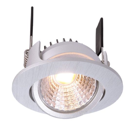 Deko-Light Deckeneinbauleuchte COB-68-350mA-2700K-rund-flach, silber, Warmweiß, 45°, 14-15V DC, 350mA 565262