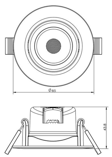 Deko-Light Deckeneinbauleuchte SMD-68-230V-2700K-rund, Warmweiß, 45° 565337