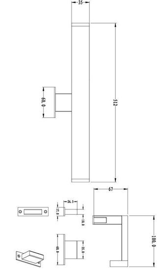 Deko-Light Möbelaufbauleuchte Spiegel Line II, Warmweiß, 12V DC, Alu, Silber, Chrom, IP44 687063