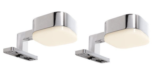 Deko-Light Möbelaufbauleuchte Cursa 2er Set, Warmweiß, Alu, Silber, Chrom 687088