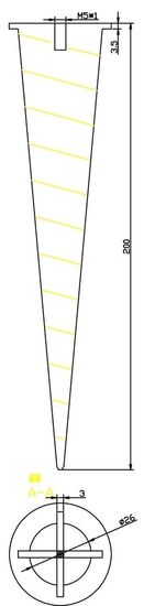 Deko-Light Erdspieß mit Gewindebuchse M5, 200x50mm, Schwarz, 200mm 700230