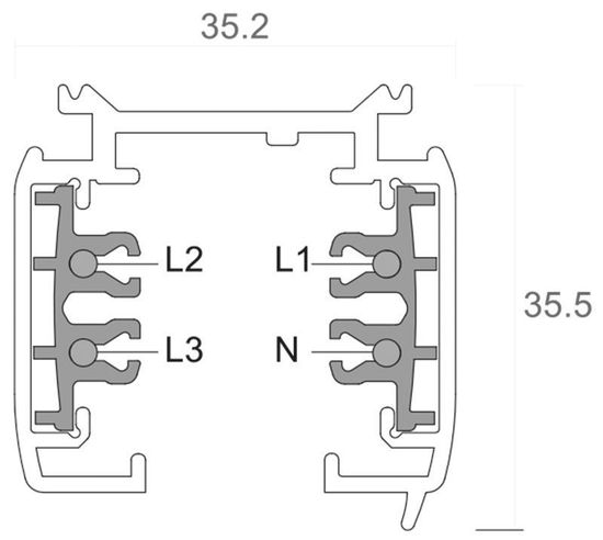 Deko-Light Schienensystem 3-Phasen 230V, D Line Aufbaustromschiene1m 710000