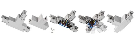 Deko-Light Schienensystem 3-Phasen 230V, D Line T-Verbinder links-links-rechts grau 710028