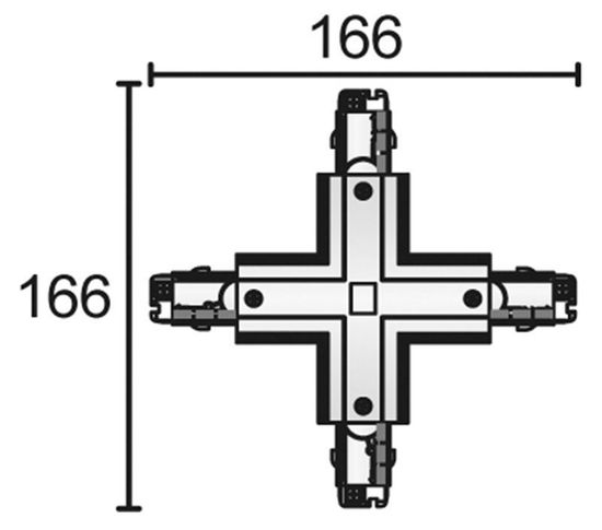 Deko-Light Schienensystem 3-Phasen 230V, D Line X-Verbinder links-links-rechts-rechts schwarz 710035