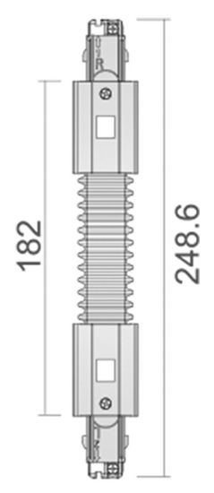 Deko-Light Schienensystem 3-Phasen 230V, D Line Flexverbinder links-rechts schwarz 710041