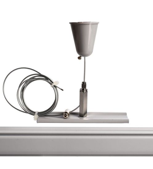 Deko-Light Schienensystem 3-Phasen 230V, D Line Seilabhängungshalter mit Deckenrosette 1,5m grau 710049