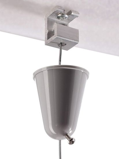 Deko-Light Schienensystem 3-Phasen 230V, D Line Seilabhängungshalter mit Deckenrosette 1,5m grau 710049