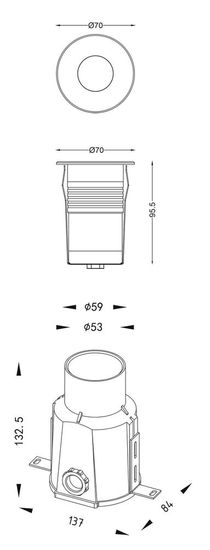 Deko-Light Bodeneinbauleuchte Easy COB Round III WW, Warmweiß, 24V DC, IP67 730469
