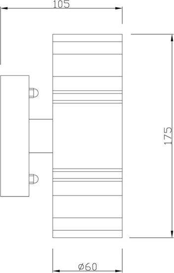 Deko-Light Wandaufbauleuchte Zilly II Up and Down, GU10, 2x max. 35W, Edelstahl, silber, IP44 731010