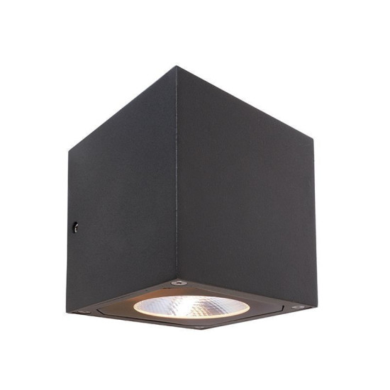 Deko-Light Wandaufbauleuchte Cubodo II Single DG, Warmweiß, dunkelgrau, IP54 731024