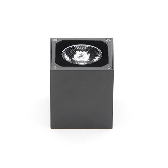 Deko-Light Wandaufbauleuchte Cubodo II Single DG, Warmweiß, dunkelgrau, IP54 731024