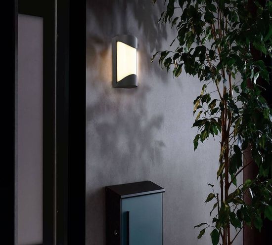 Deko-Light Wandaufbauleuchte Grumium rund, Warmweiß, dunkelgrau, IP54 731121