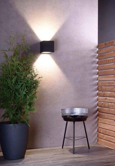 Deko-Light Wandaufbauleuchte Jabbah Up and Down, Warmweiß, Dunkelgrau, IP65 731127