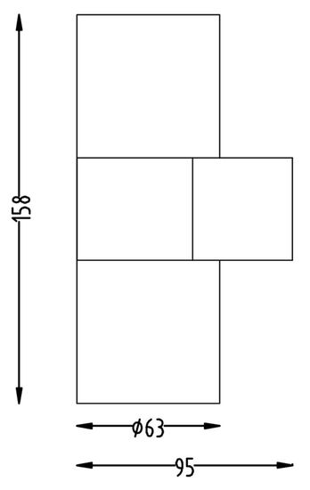 Deko-Light Wandaufbauleuchte Achernar Up and Down, GU10, 2x max. 35W, Aluminium , IP65 731131