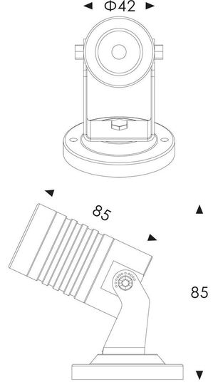 Deko-Light Boden- / Wand- / Deckenleuchte Mini I Amber, silber, 24V DC, IP65 732037