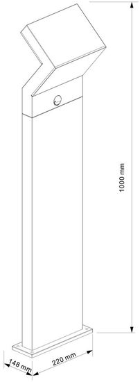 Deko-Light Stehleuchte Taygeta 1000 Motion, Warmweiß, dunkelgrau, IP54 733039