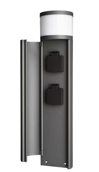 Deko-Light Stehleuchte Steckdosenturm beleuchtet, Warmweiß, Dunkelgrau, IP44 733054