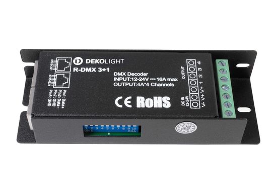Deko-Light Controller, Dimmer R-DMX 3+1, dimmbar DMX512, 12-24V DC, 384W 843273