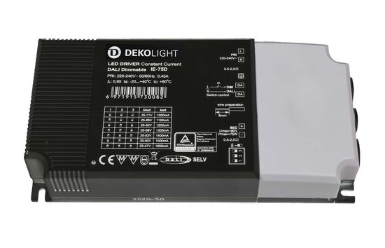 Deko-Light Netzgerät, BASIC, DIM, Multi CC, IE-75D, dimmbar DALI-Bus nach IEC 62386 DALI 2.0 / Intelli-Push, 26-75W 862194