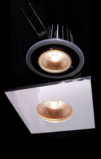 Deko-Light Abdeckung Chrom eckig für COB 68 IP65 + Mizar II, Alu, Silber, Chrom, 83mm 930077