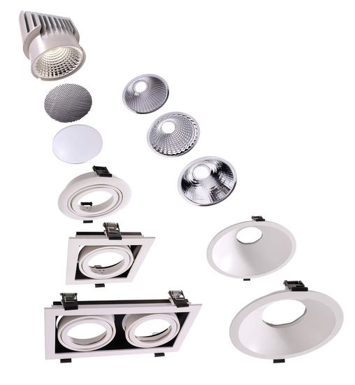 Deko-Light Kardanrahmen für Modular Sytem COB, Aluminium, Reinweiß, mattiert, 140mm 930092