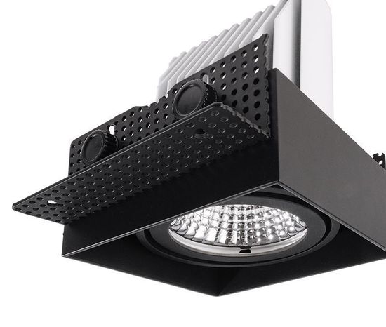 Deko-Light Kardaneinsatz ohne Rahmen für Modular Sytem COB, Aluminium, Signalschwarz, mattiert, 178mm 930095