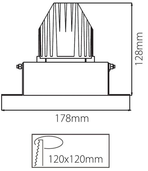 Deko-Light Kardaneinsatz ohne Rahmen für Modular Sytem COB, Aluminium, Signalschwarz, mattiert, 178mm 930095