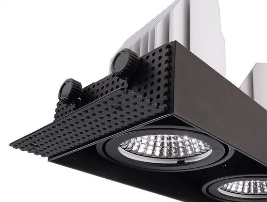 Deko-Light Kardaneinsatz ohne Rahmen für Modular Sytem COB, Aluminium, Signalschwarz, mattiert, 305mm 930097