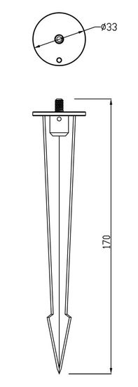 Deko-Light Erdspieß für Serie Colt 4/8W, M5, Aluminiumschwarzgrau, 170mm 930426