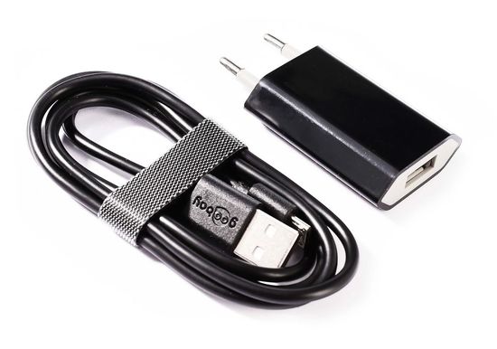 Deko-Light USB Steckernetzteil 5V DC, 1000mA mit Mikro USB Kabel, Schwarz 930460