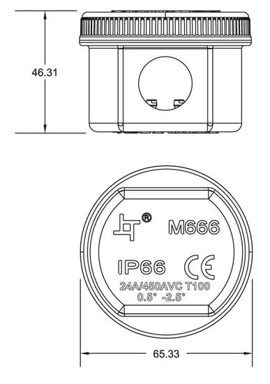 Deko-Light Outdoor 2-fach-Verteiler rund für Kabel 5-12 mm, IP66 930578