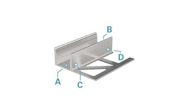 Deko-Light Fliesen-Profil EL-03-12 für 12 - 13,3mm LED Stripes, Alu, Silber, eloxiert, 1250mm 975360