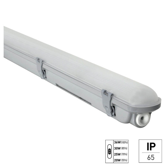 e2 LED Feuchtraum-Wannenleuchte 120cm Multi M 36W neutralweiss 4000K IP65 Grau