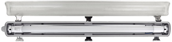 e2 LED Feuchtraum-Wannenleuchte T8 G13 67,5cm Classic-Power S 9W neutralweiss 4000K IP65 Grau
