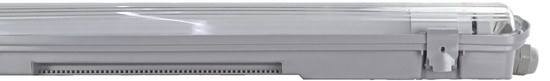 e2 LED Feuchtraum-Wannenleuchte T8 G13 129cm Basic M 2x 18W neutralweiss 4000K IP65 Grau